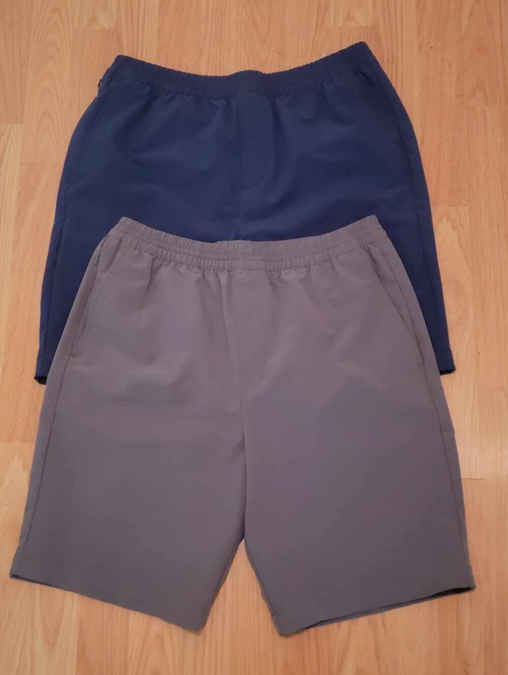 Banana Republic Factory Mens 9" Performance Shorts, Lot of 2, Size M, Blue/Gray